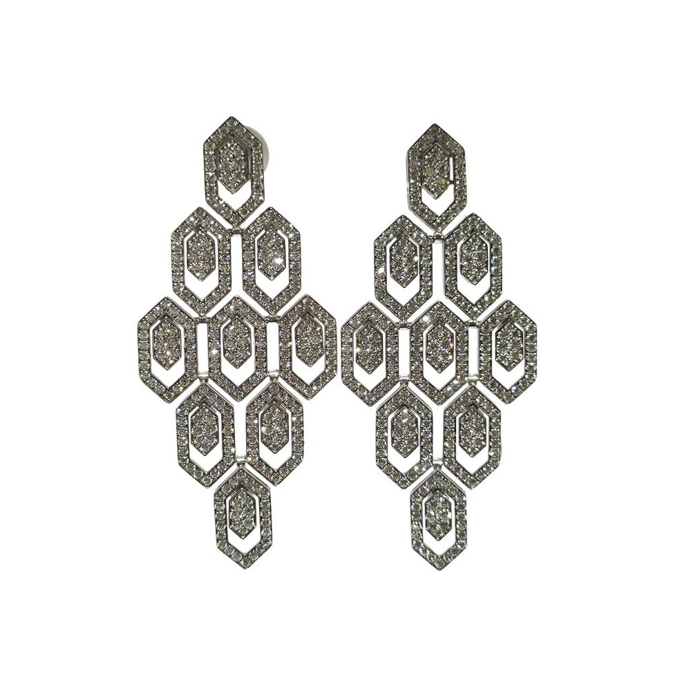 Bvlgari Serpenti Collection 18K White Gold Diamond Earrings